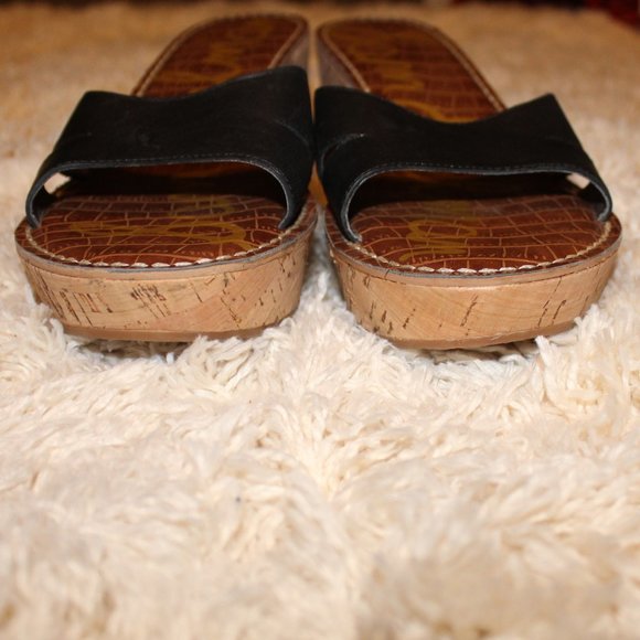 Sam Edelman Reid Wedge Sandals Black Strap - Picture 2 of 8